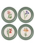 c.1780 Flowering Plants Round Frame Green