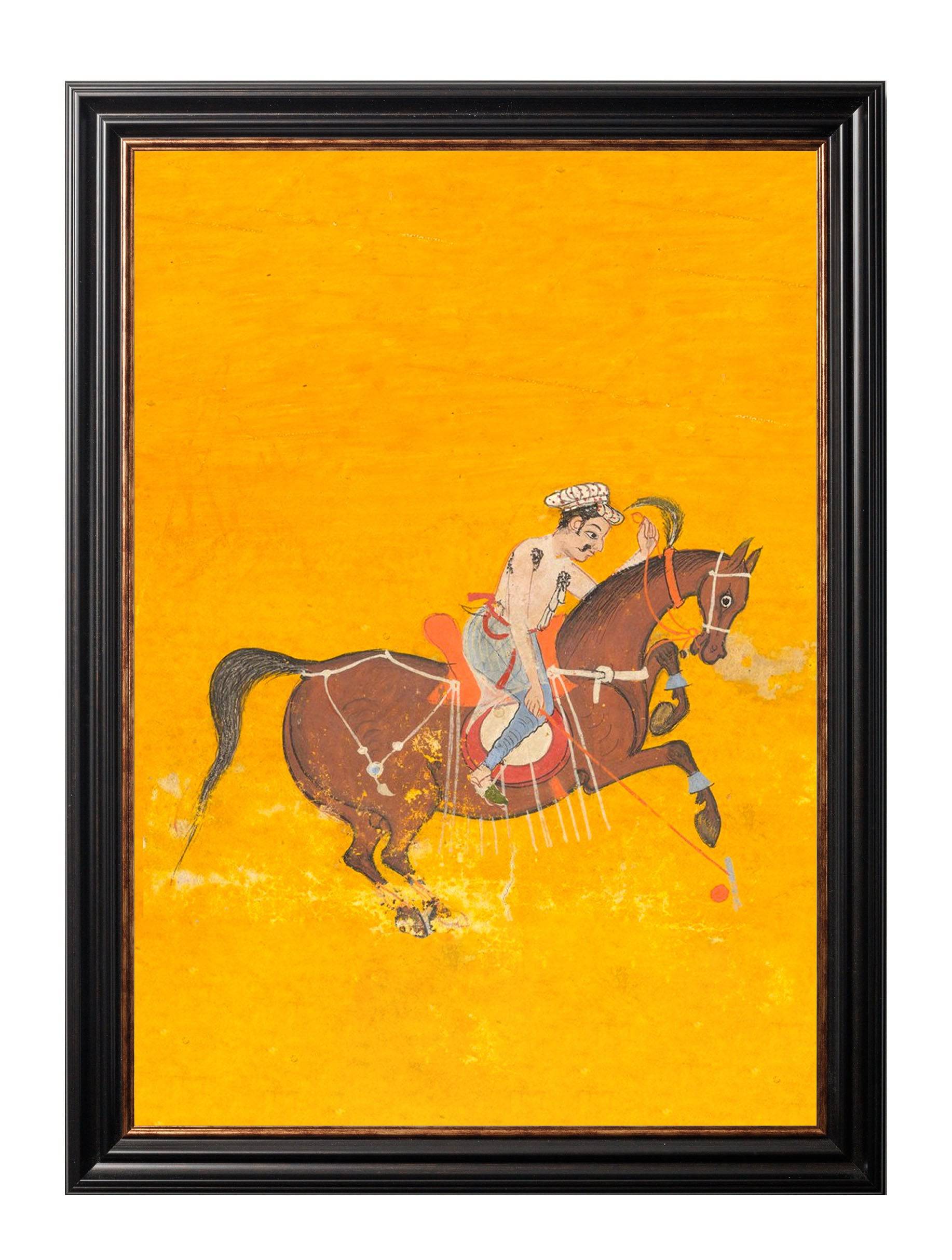 c.17th Century Indian Polo Players Triptych for sale Blythe Living
