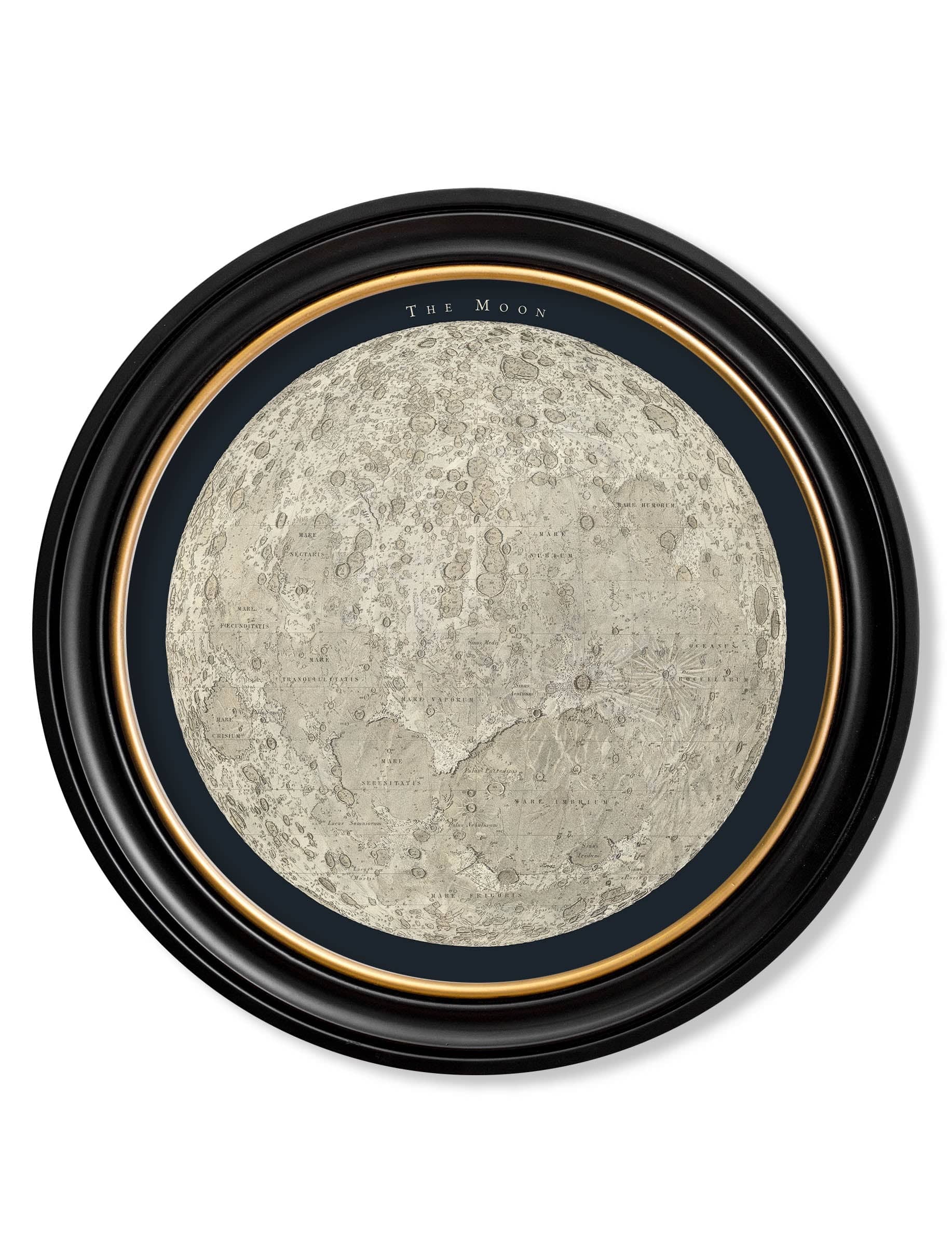 c.1800's Map of the Moon - Round