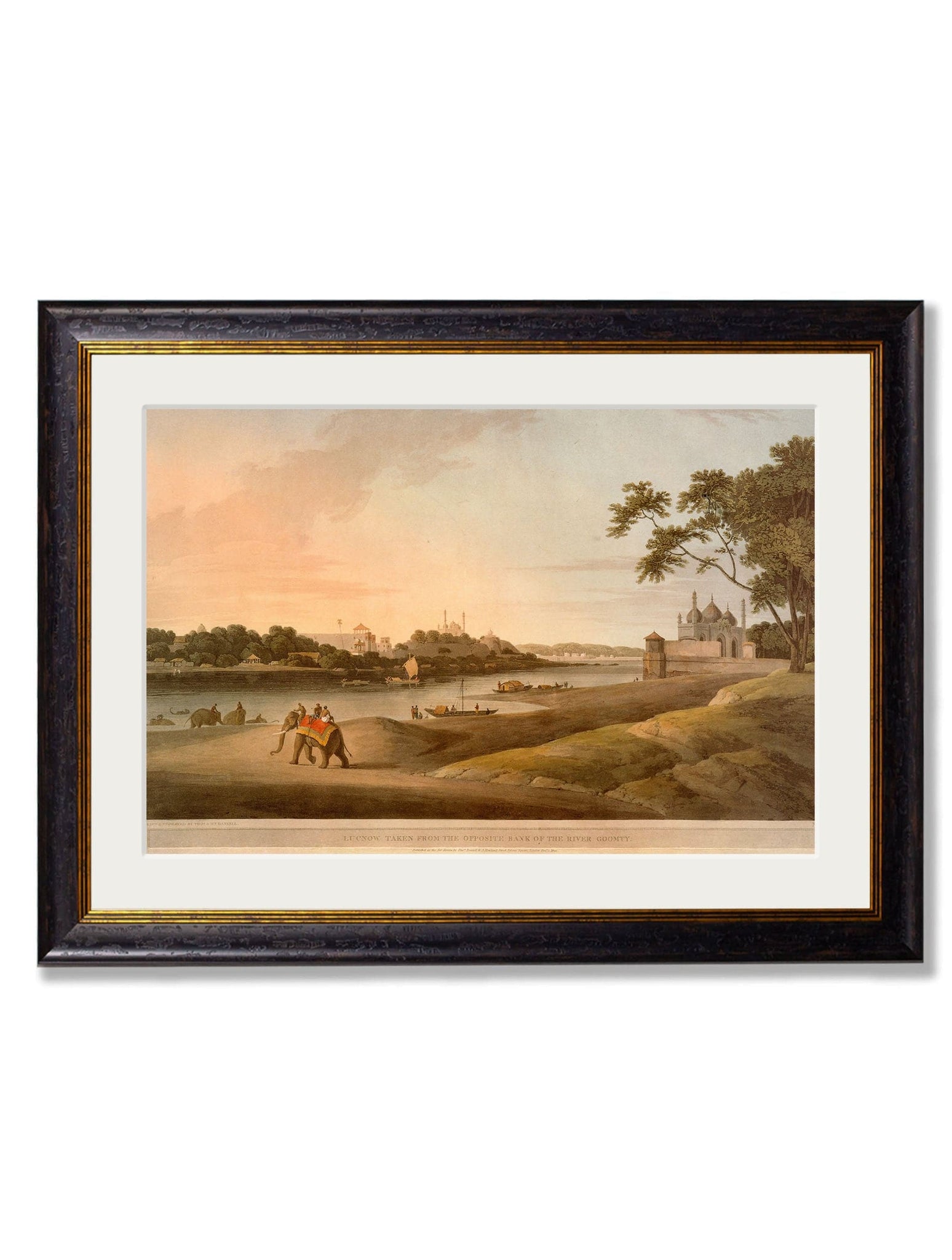 c.1802 Lucnow River Goomty Landscape Print