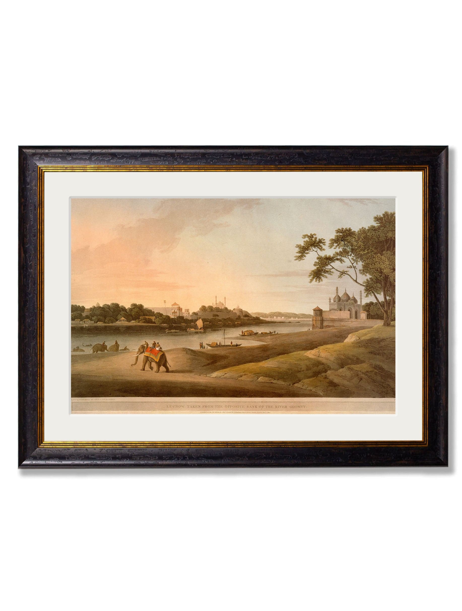c.1802 Lucnow River Goomty Landscape Print