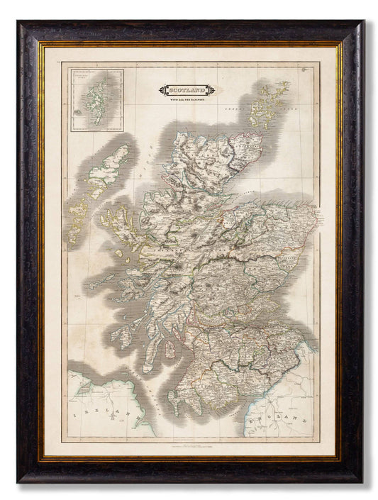 c.1831 Map of Scotland | Blythe Living Oxford Slim Framed Wall Art