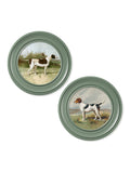 c.1881 Gun Dogs - Round Frame Green
