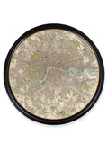 c.1905 Map of London – Vintage City Map in Round Frame