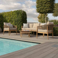 Maze - Porto Rope Weave 3 Seat Sofa Set with Pair of Round Coffee Tables & Armchairs - Blythe Living