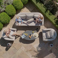 Maze - Outdoor Fabric Ambition 3 Seat Sofa Set with Oval Coffee Table - Oatmeal - Blythe Living