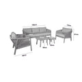 Maze - Martinique Rope Weave 3 Seat Sofa Set with 2 Lounge Armchairs & 2 Round Coffee Tables - Blythe Living