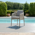 Maze - Milan Rope Weave 6 Seat Oval Dining Set with Lazy Susan - Cool Linen - Blythe Living