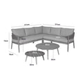Maze - Porto Rope Weave Corner Sofa Set with Pair of Round Coffee Tables - Blythe Living