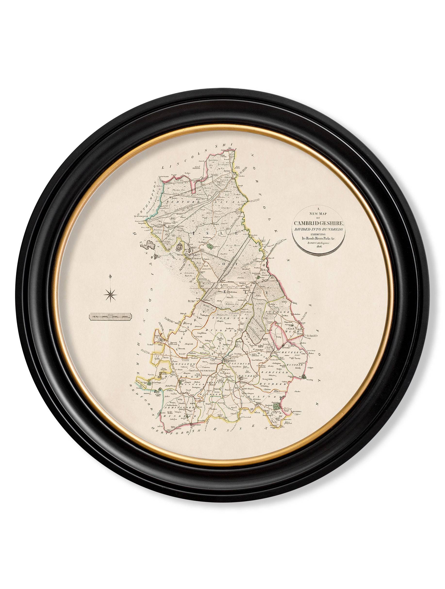 c.1806 County Maps of England - Round - Blythe Living