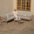 Maze - Martinique Rope Weave Corner Sofa Set with 2 Round Coffee Tables - Blythe Living