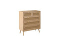 Croxley 5 Drawer Rattan Chest Oak - Blythe Living
