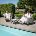 Maze - Milan Rope Weave Lounge Set with 2 Round Coffee Tables - Cool Linen - Blythe Living