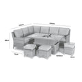 Maze - Oxford Rattan Corner Dining Set with Ice Bucket & Rising Table - Blythe Living