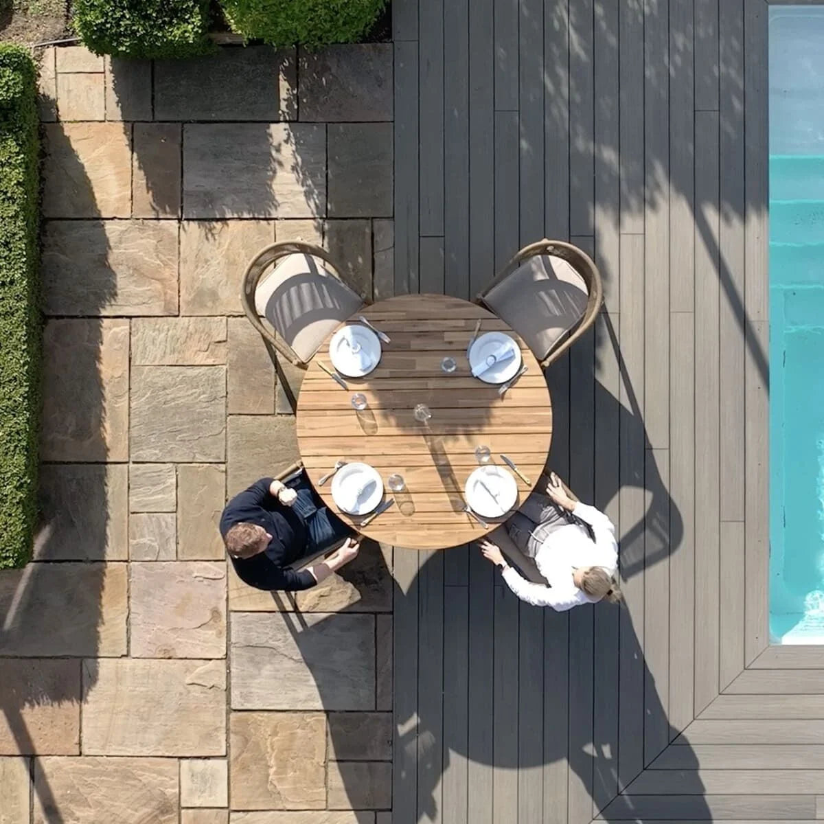 Maze - Porto Rope Weave 4 Seat Round Dining Set - Blythe Living
