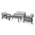 Maze - New York 2 Seat Aluminium Sofa Set - Dove Grey - Blythe Living