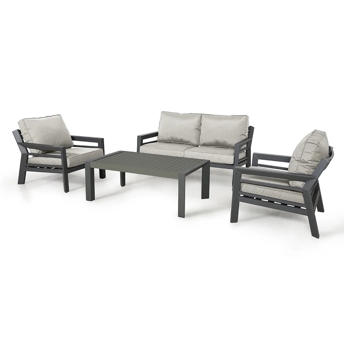 Maze - New York 2 Seat Aluminium Sofa Set - Dove Grey - Blythe Living