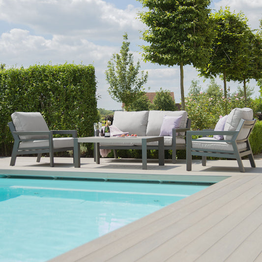 Maze - New York 2 Seat Aluminium Sofa Set - Dove Grey - Blythe Living
