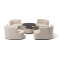 Maze - Outdoor Fabric Snug Lifestyle Suite with Rising Table - Oatmeal - Blythe Living