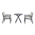 Maze - New York 3 Piece Aluminium Bistro Set - Dove Grey - Blythe Living