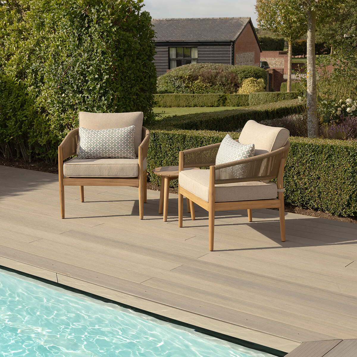 Maze - Porto Rope Weave Lounge Set with Small Round Side Table - Blythe Living