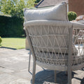 Maze - Monaco Rope Weave 4 Seat Round Dining Set with Lazy Susan - Cool Linen - Blythe Living
