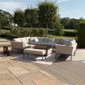 Maze - Outdoor Fabric Pulse U Shape Corner Dining Set with Rising Table - Oatmeal - Blythe Living