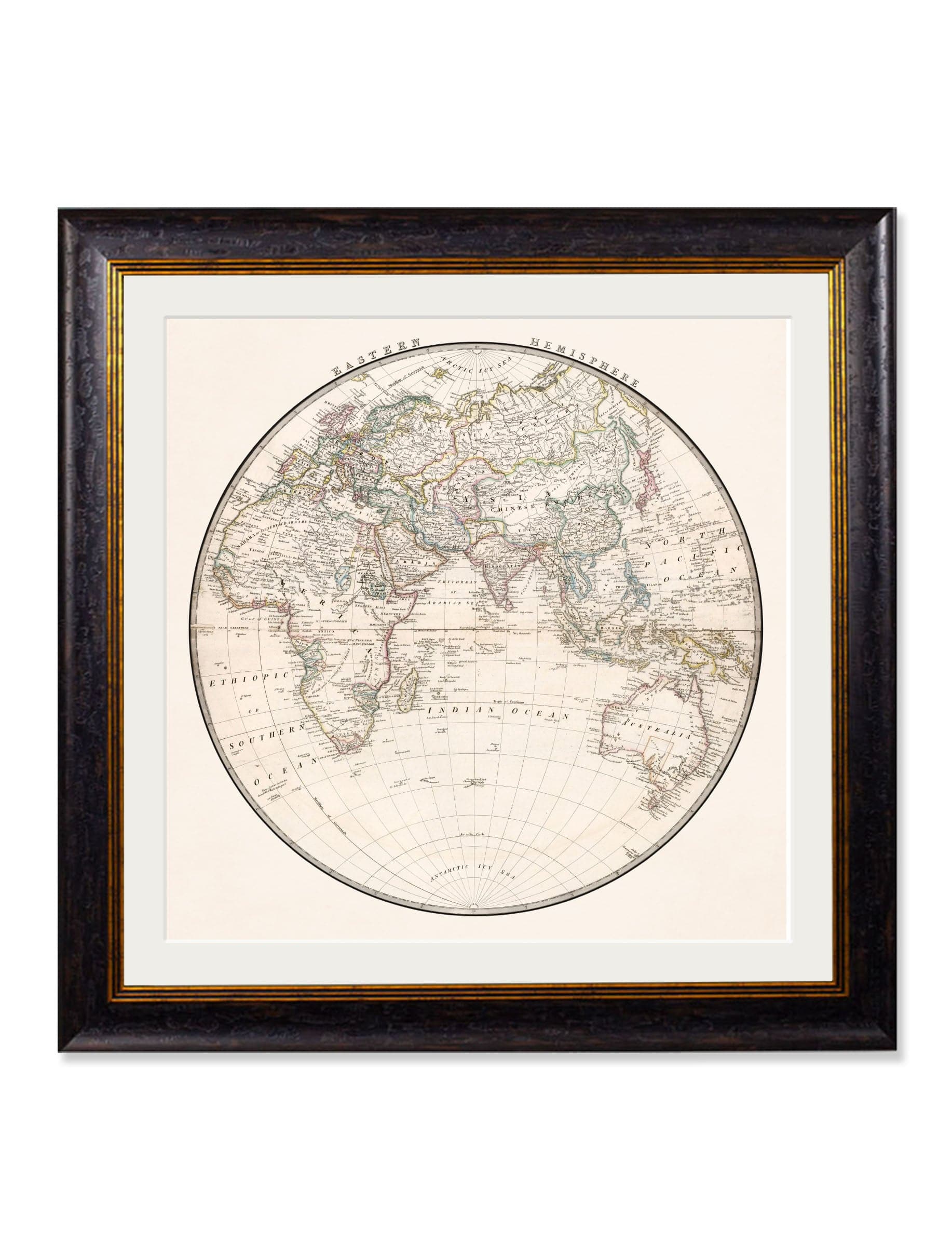 c.1838 World Map Hemispheres - Blythe Living