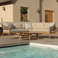 Maze - Porto Rope Weave Corner Sofa Set with Pair of Round Coffee Tables - Blythe Living