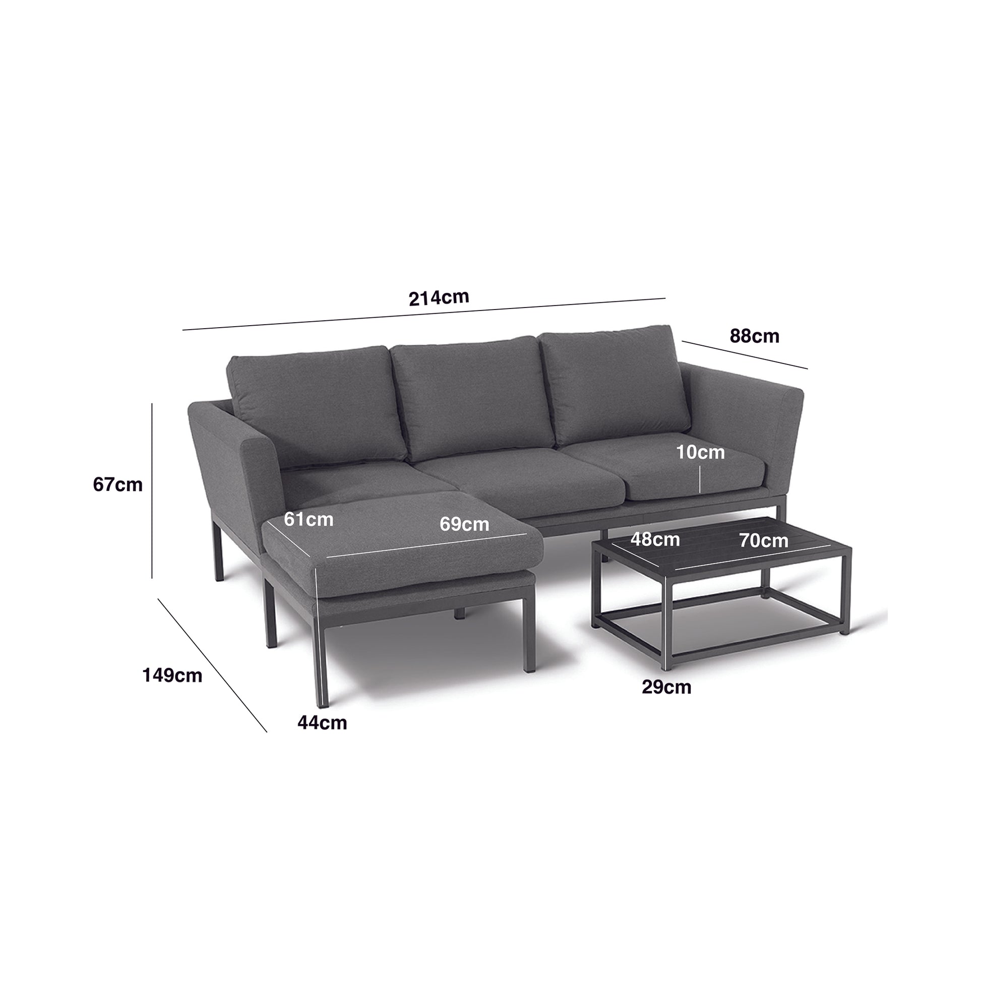 Maze - Outdoor Fabric Pulse Chaise Sofa Set - Flanelle - Blythe Living