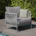 Maze - Milan Rope Weave 2 Seat Sofa Set with Rectangular Coffee Table - Cool Linen - Blythe Living