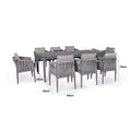 Maze - Milan Rope Weave 8 Seat Rectangular Dining Set - Cool Linen - Blythe Living