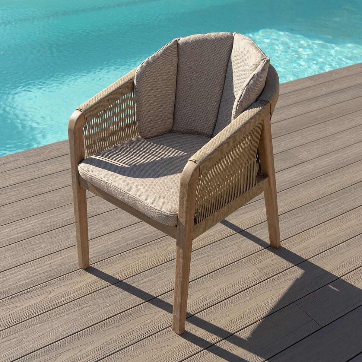 Maze - Martinique Rope Weave 4 Seat Round Dining Set - Blythe Living