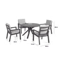 Maze - New York 4 Seat Round Aluminium Dining Set - Dove Grey - Blythe Living