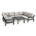 Maze - New York U-Shaped Aluminium Corner Sofa Set - Dove Grey - Blythe Living