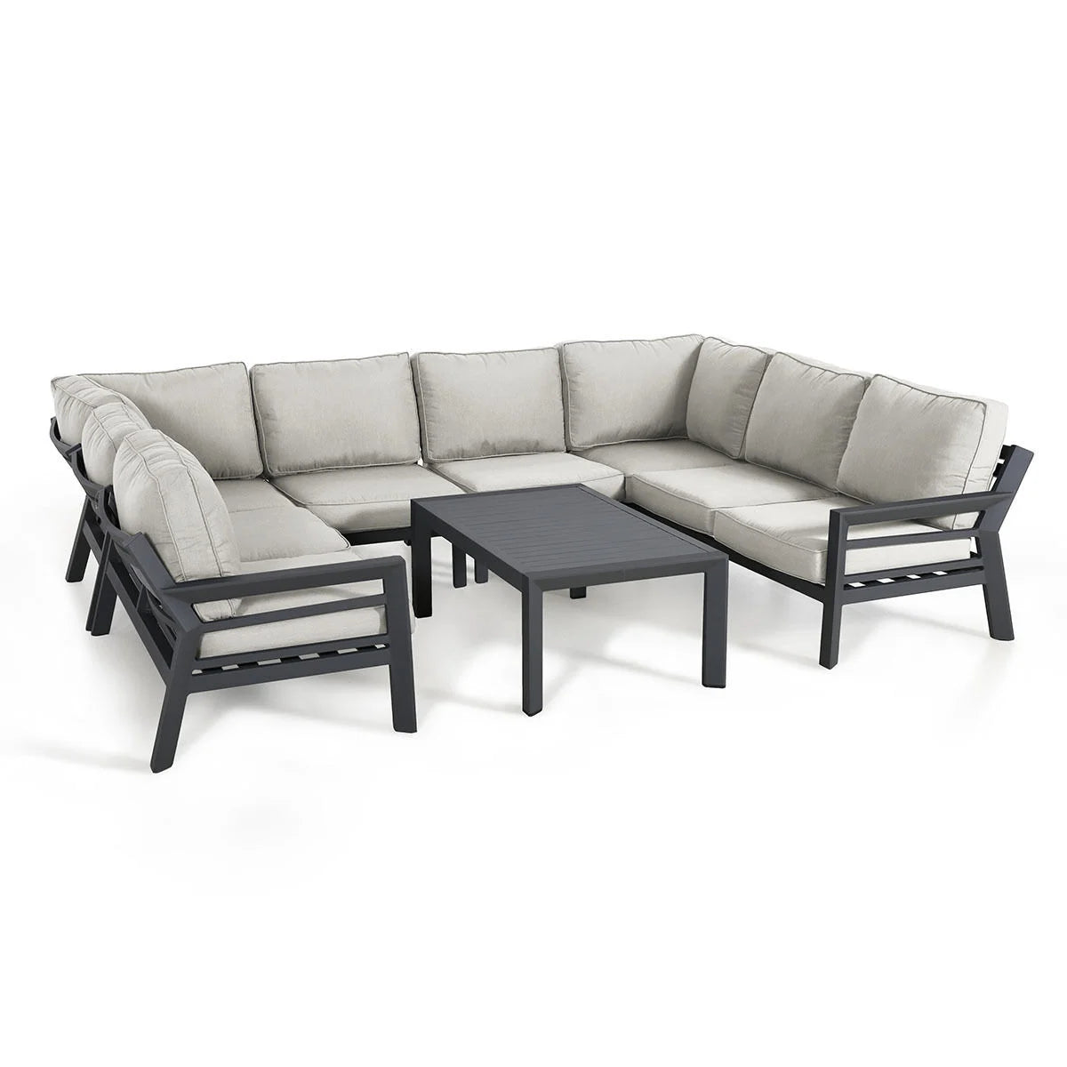 Maze - New York U-Shaped Aluminium Corner Sofa Set - Dove Grey - Blythe Living