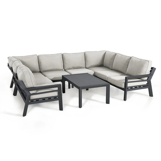 Maze - New York U-Shaped Aluminium Corner Sofa Set - Dove Grey