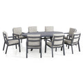 Maze - New York 8 Seat Oval Aluminium Dining Set - Dove Grey - Blythe Living