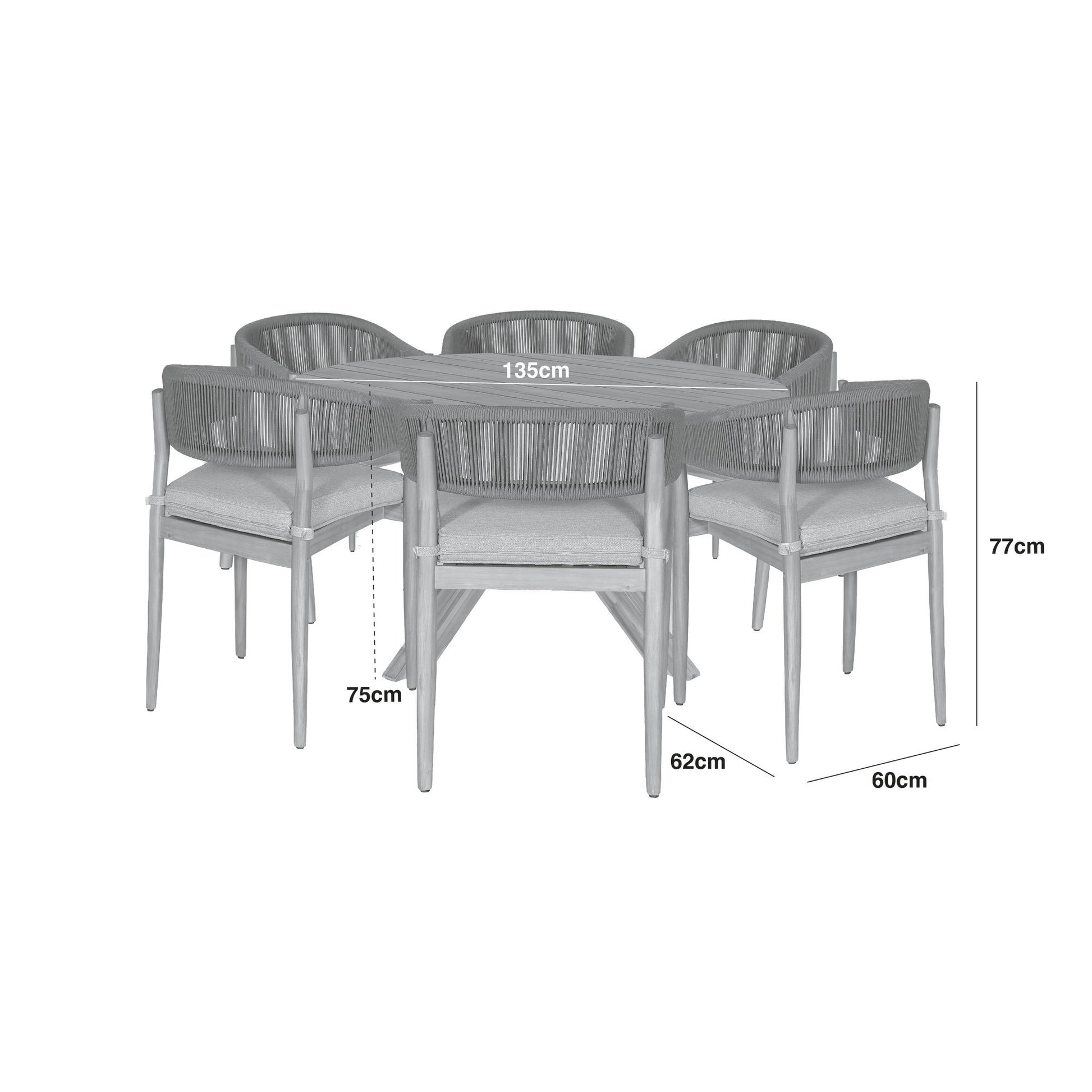 Maze - Porto Rope Weave 6 Seat Round Dining Set - Blythe Living