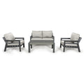 Maze - New York 2 Seat Aluminium Sofa Set - Dove Grey - Blythe Living