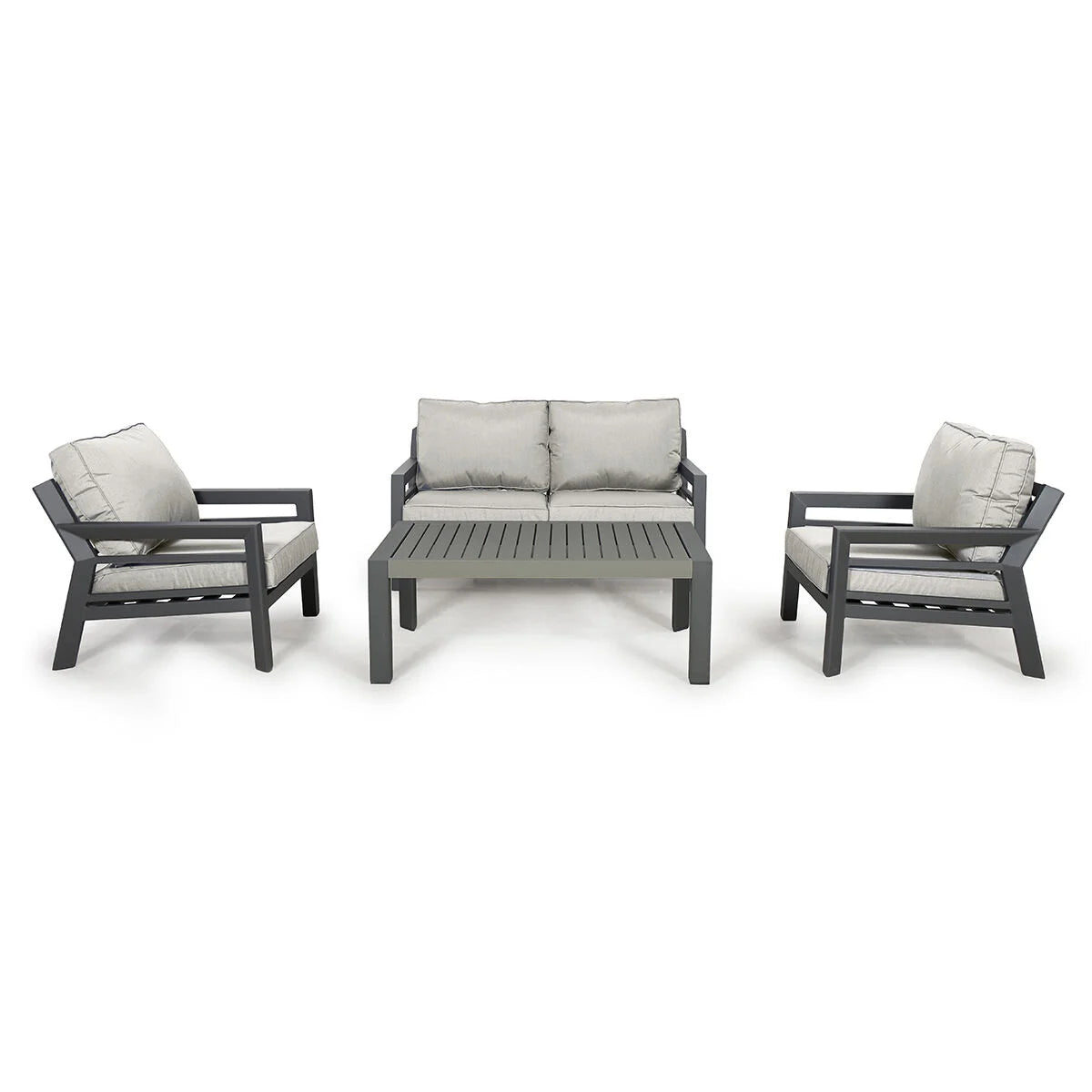 Maze - New York 2 Seat Aluminium Sofa Set - Dove Grey - Blythe Living
