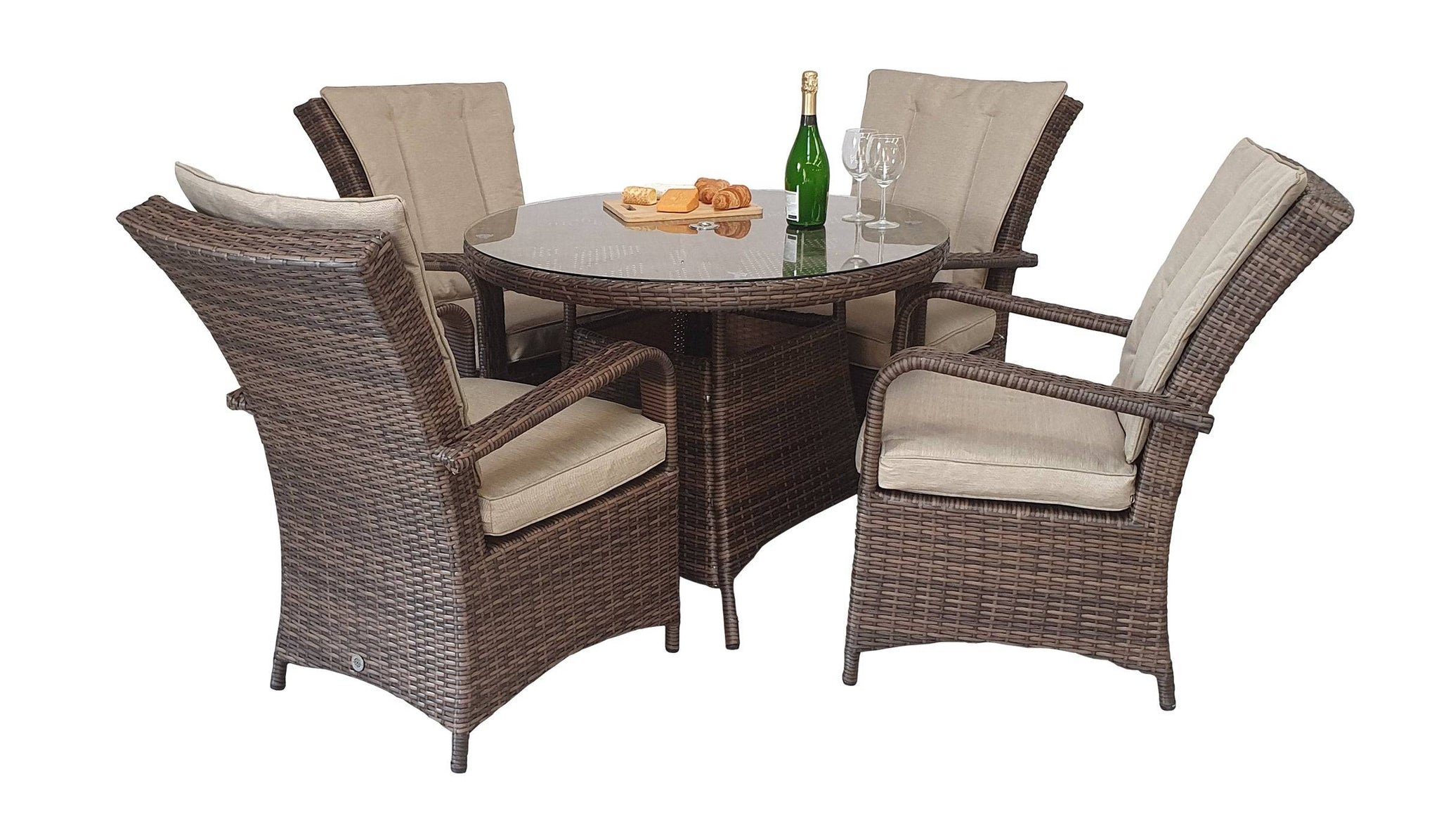 Florence 4 Seat Round in Brown - Blythe Living