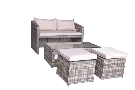 Gemma Compact Sofa Set Mixed Brown