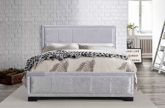 Hannover Fabric Bed Steel Crushed Velvet