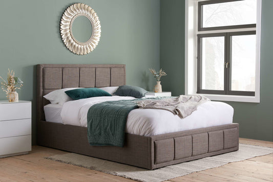 Hannover Fabric Ottoman Bed Grey