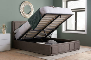 Hannover Fabric Ottoman Bed Grey