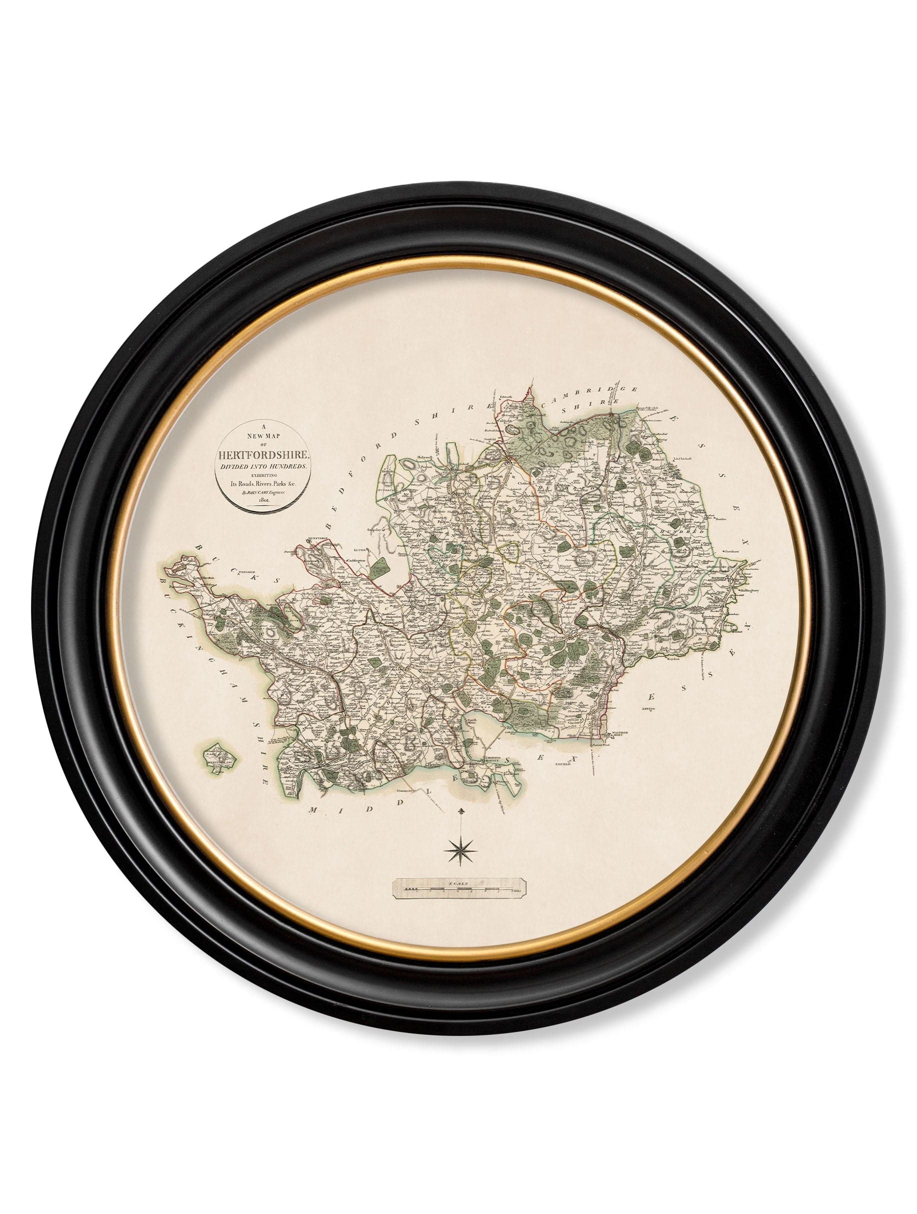 c.1806 County Maps of England - Round - Blythe Living