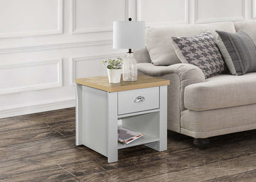 HIGHGATE 1 DRAWER LAMP TABLE GREY