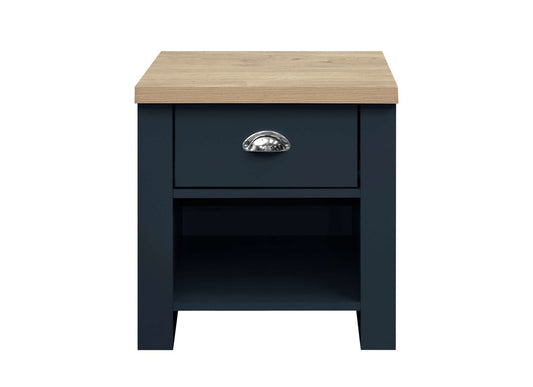 HIGHGATE 1 DRAWER LAMP TABLE NAVY BLUE