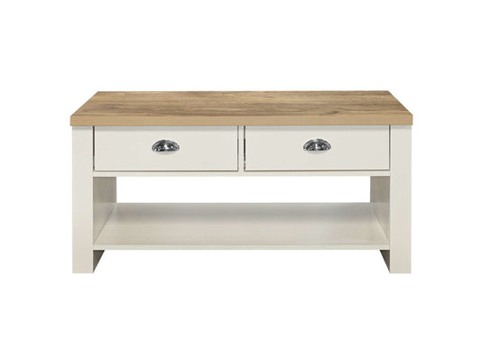 HIGHGATE 2 DRAWER COFFEE TABLE CREAM